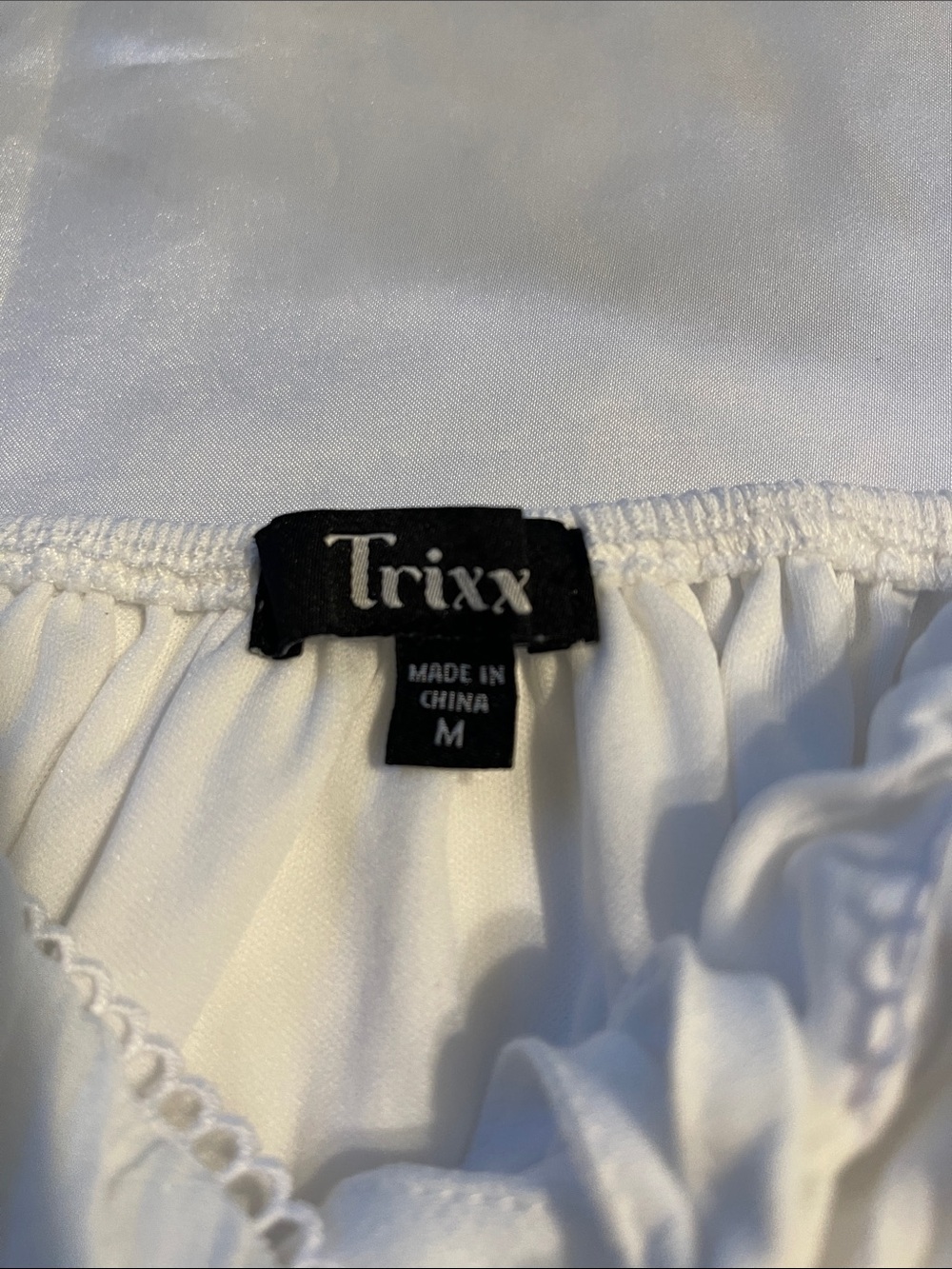 Trixxi White Peasant Tiered Long Sleeve Dress - Picture 8 of 8